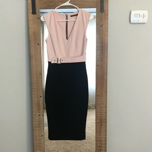 Pink and Black Dress with Buckle
